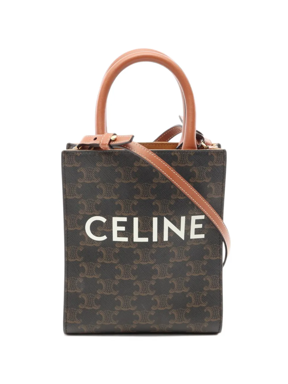 Celine Pre-Owned 2000s mini Cabas Triomphe Vertical tote bag - Braun