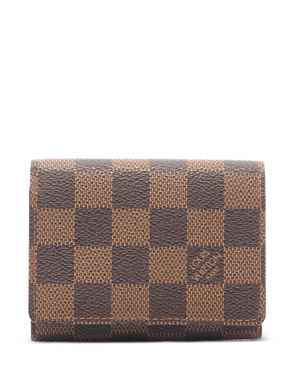 Louis Vuitton Pre-Owned 2003 Damier Ebene Enveloppe Carte De Visite card holder - Braun