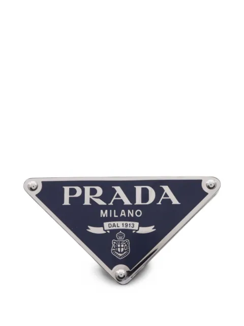Prada Pre-Owned 2010s triangle logo belt buckle
