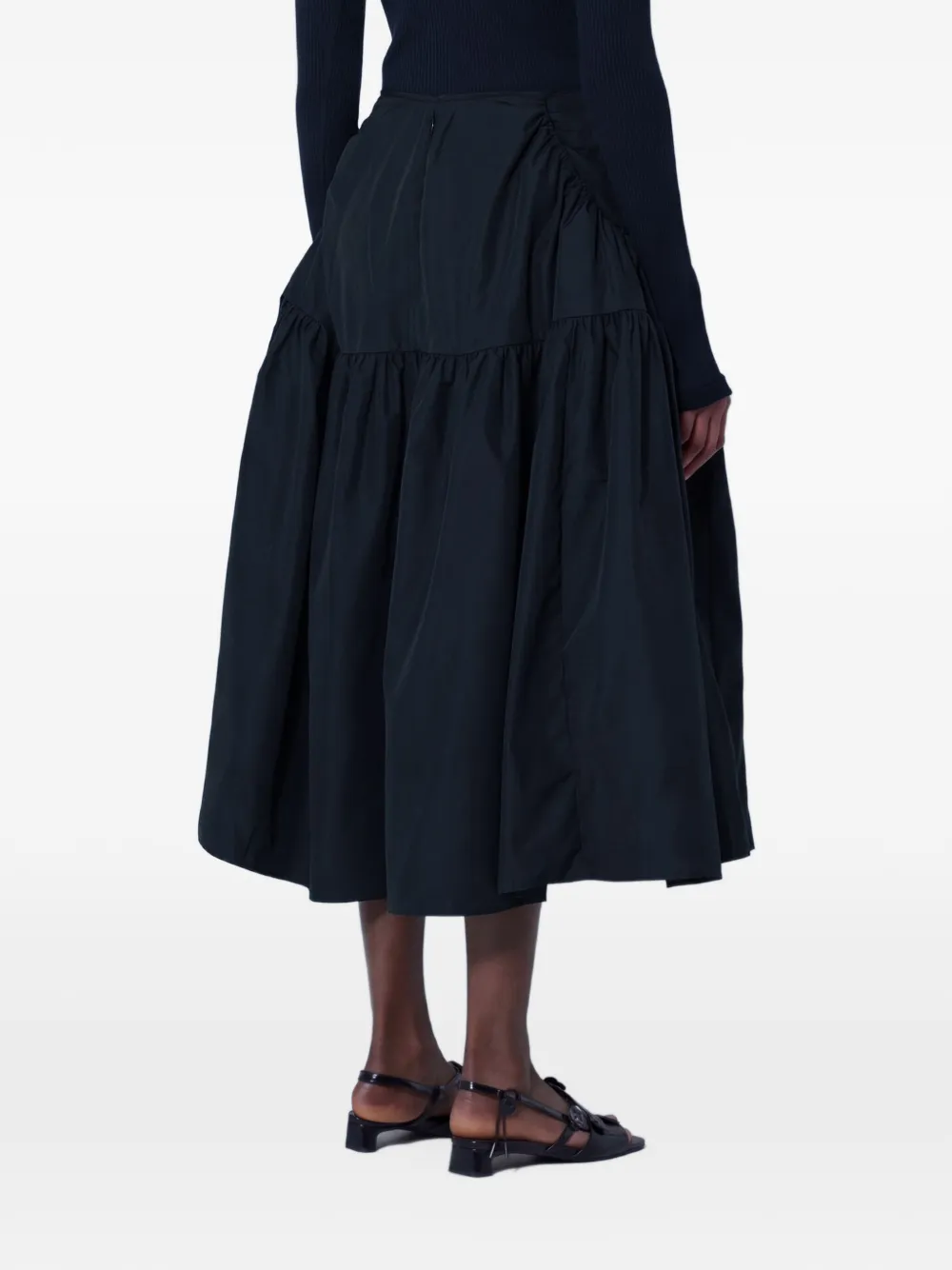 Cecilie Bahnsen CBFilly gathered midi skirt Zwart