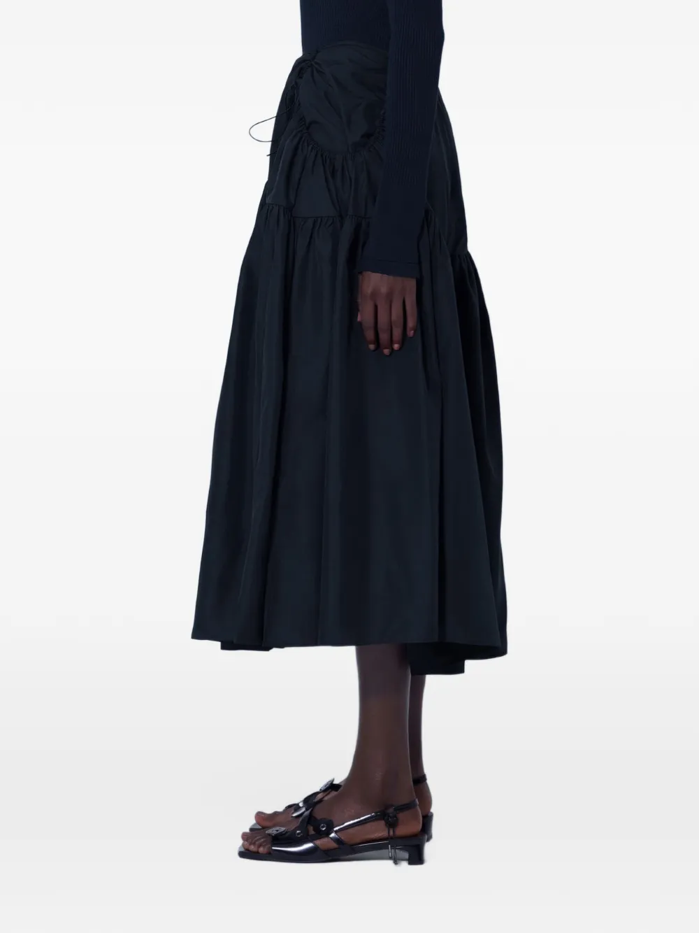 Cecilie Bahnsen CBFilly gathered midi skirt Zwart