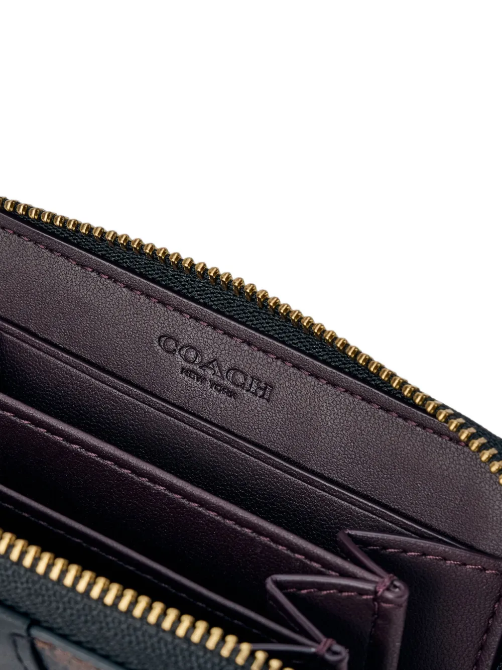 Coach essential small zip around card case in Signature upcrafted leather Bruin