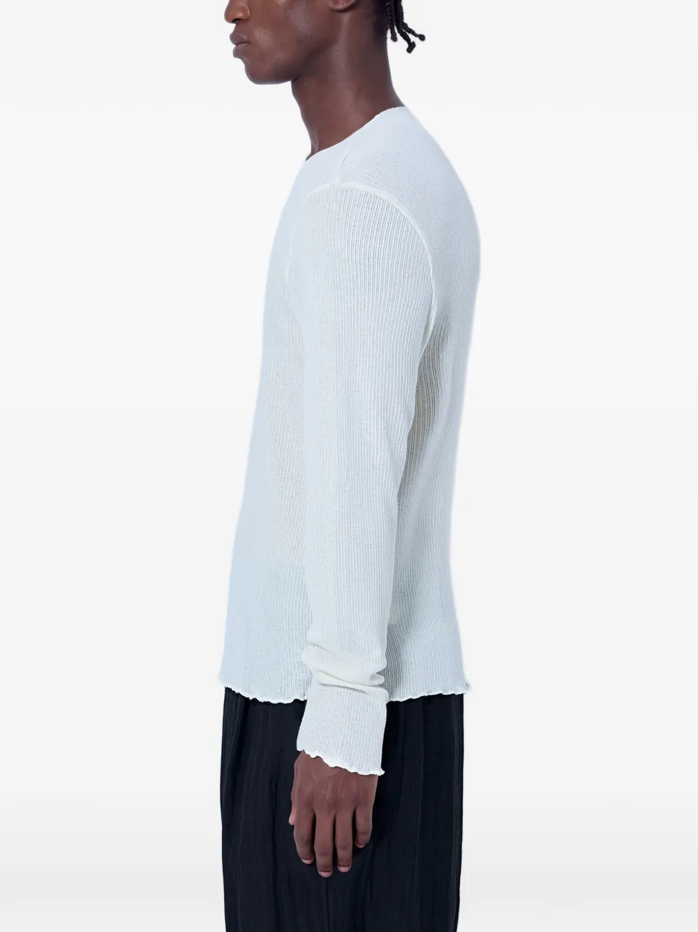 OUR LEGACY ribbed raw-hem sweater Wit