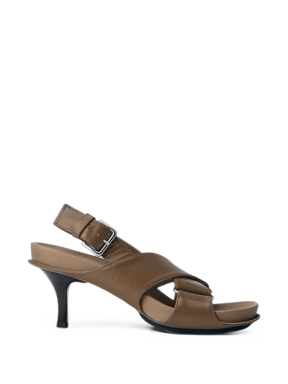 Marni crossover-strap slingback sandals - Braun