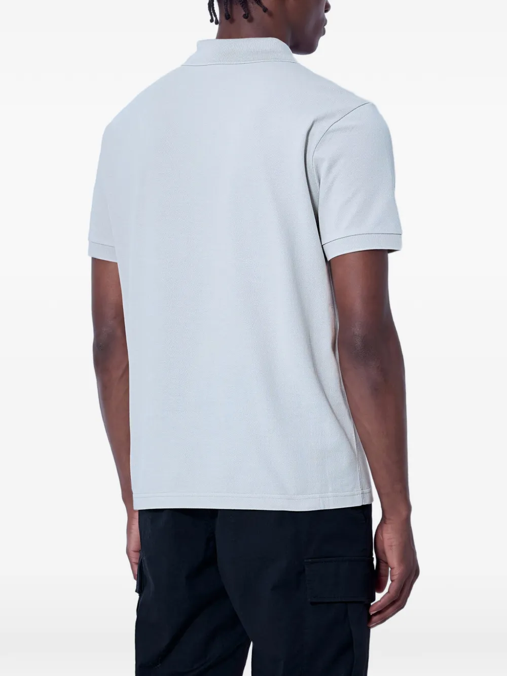 Moncler logo-patch cotton polo shirt Beige