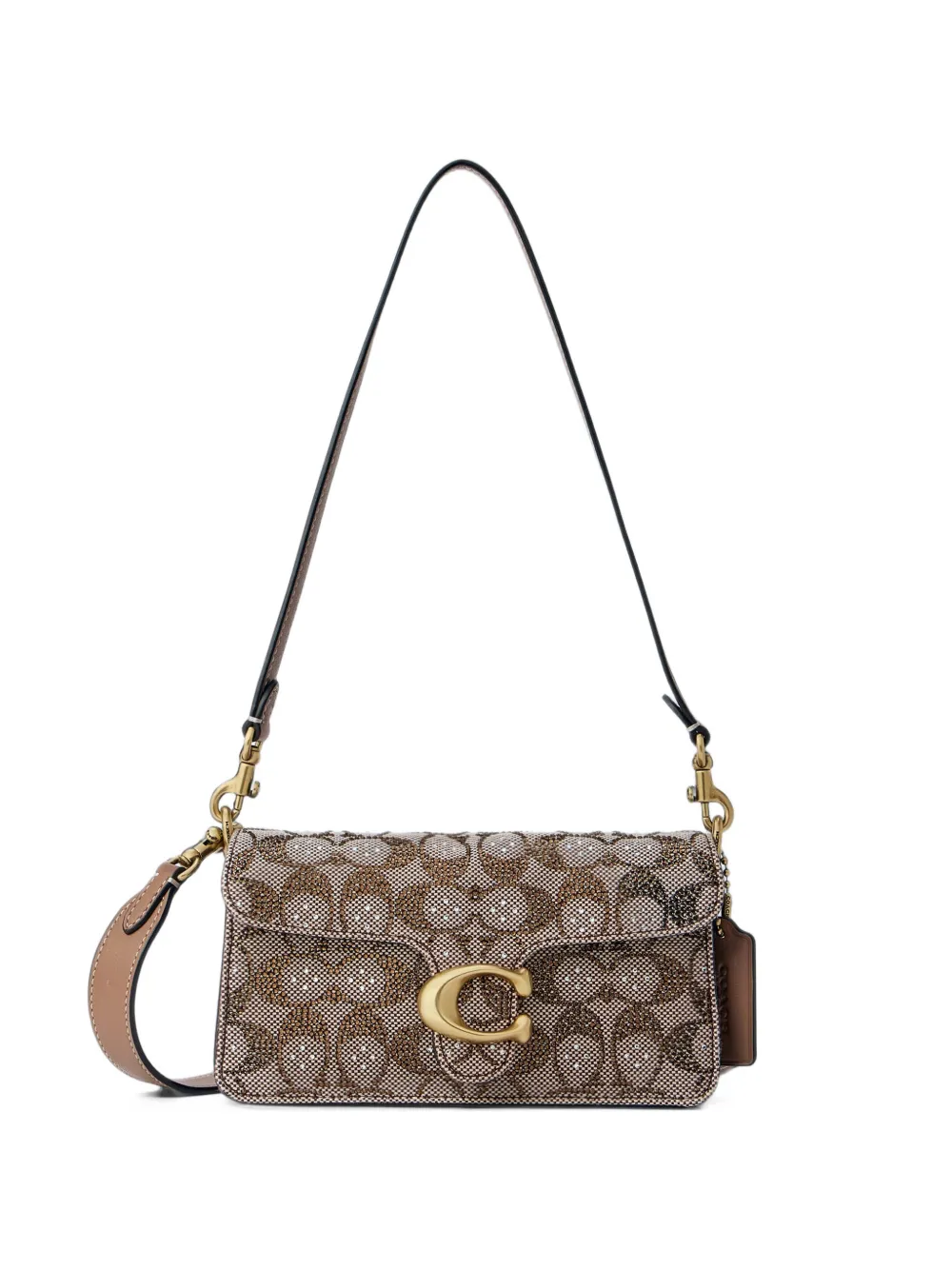 Coach soft Tabby shoulder bag 20 in crystal signature jacquard - Toni neutri