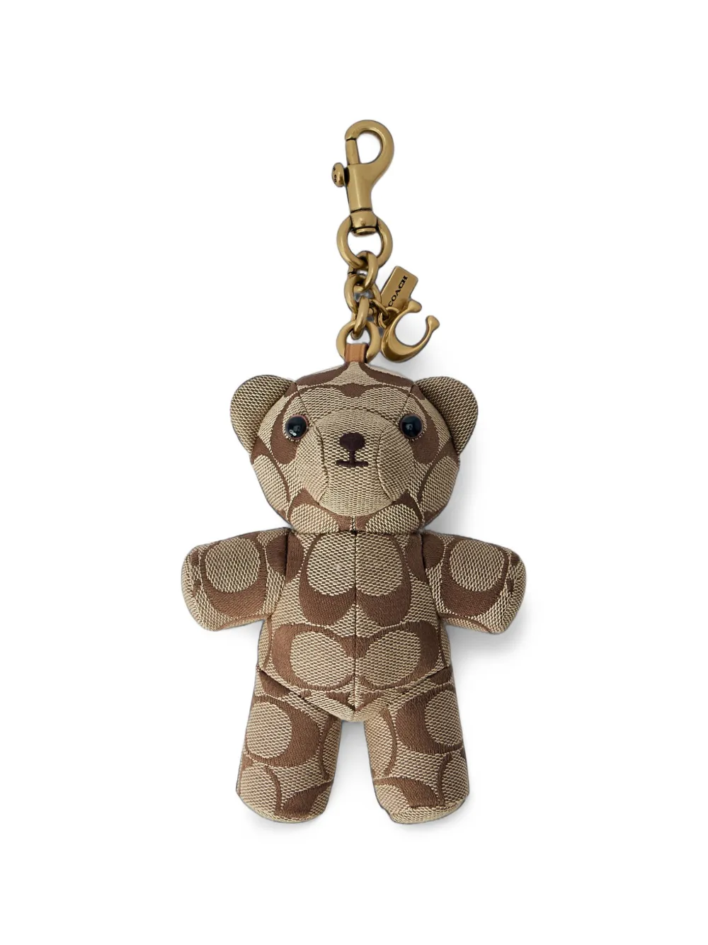 Coach bear bag charm in signature jacquard - Nude