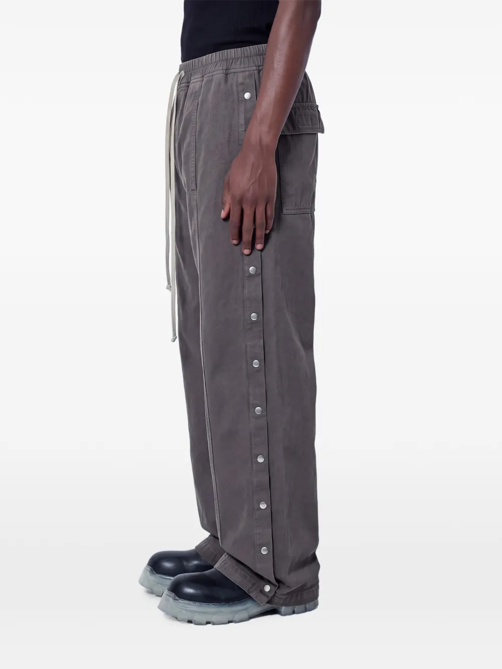 Rick Owens DRKSHDW snap-button wide-leg trousers Grijs