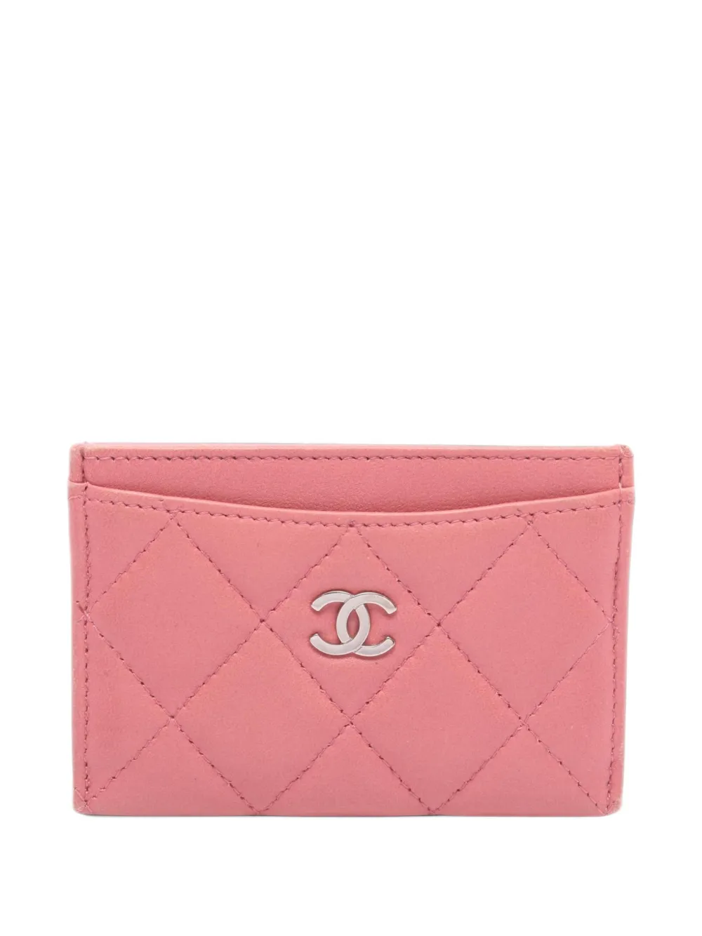 CHANEL Pre-Owned 2008-2009 Matelassé CC card case - Rosa