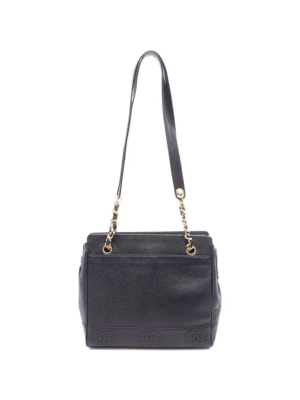 CHANEL Pre-Owned 1996-1997 Triple Coco Mark chain shoulder bag - Black