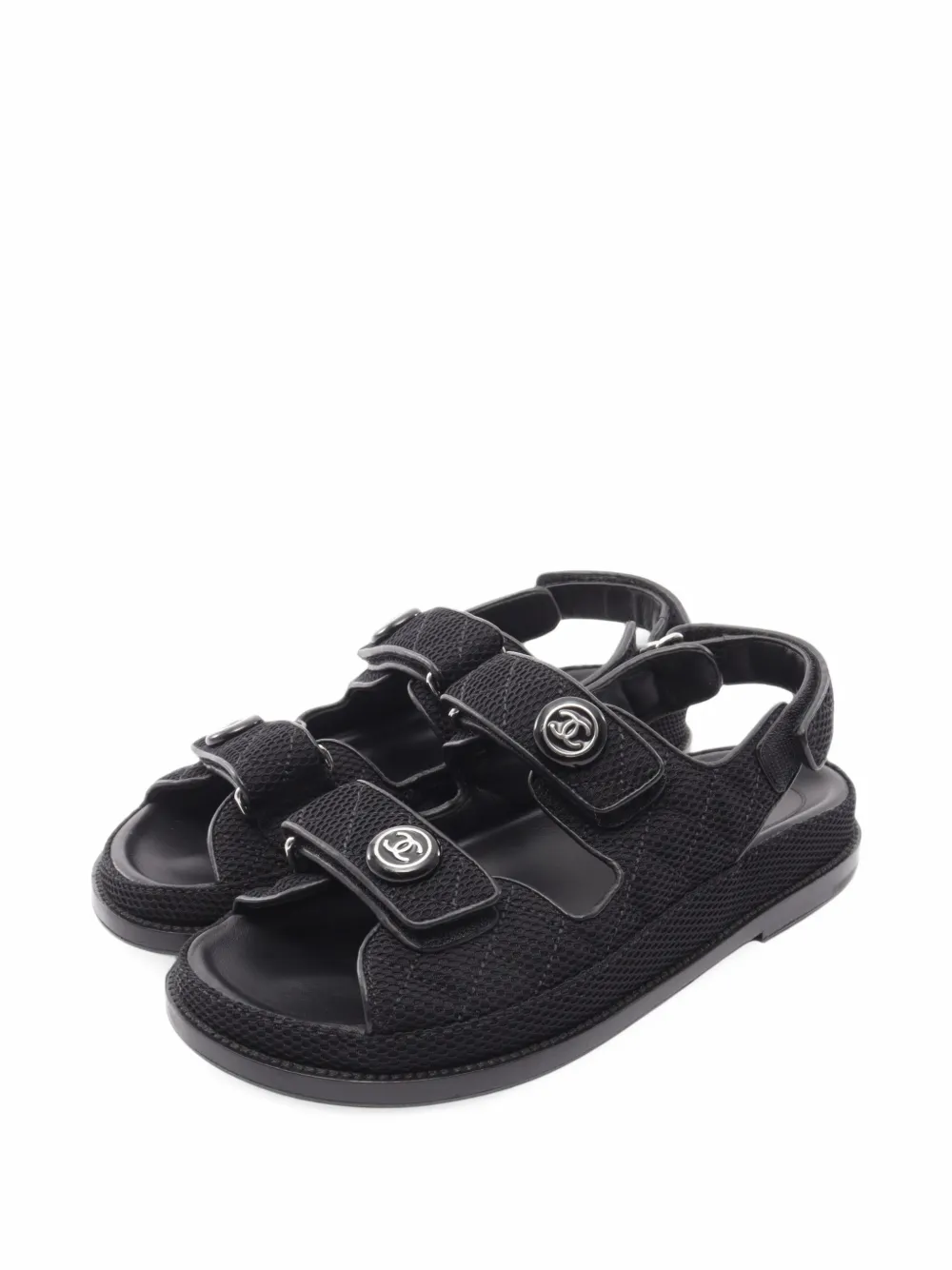 CHANEL Pre-Owned 1986-1988 interlocking-CC sandals - Schwarz