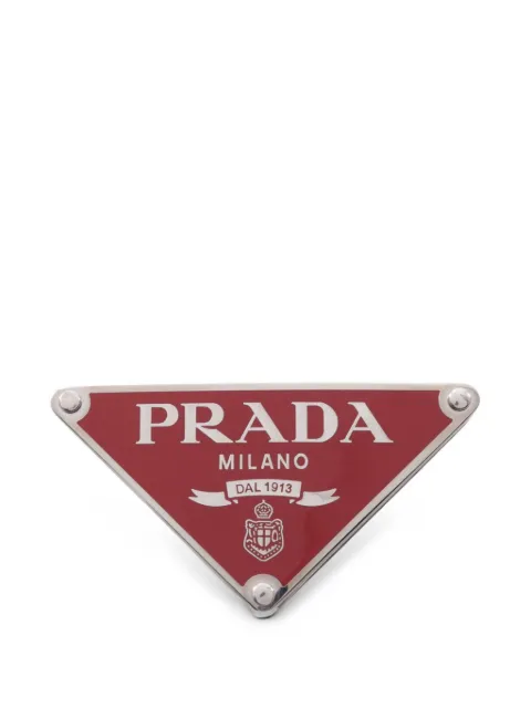 Prada Pre-Owned 2010s triangle logo belt buckle