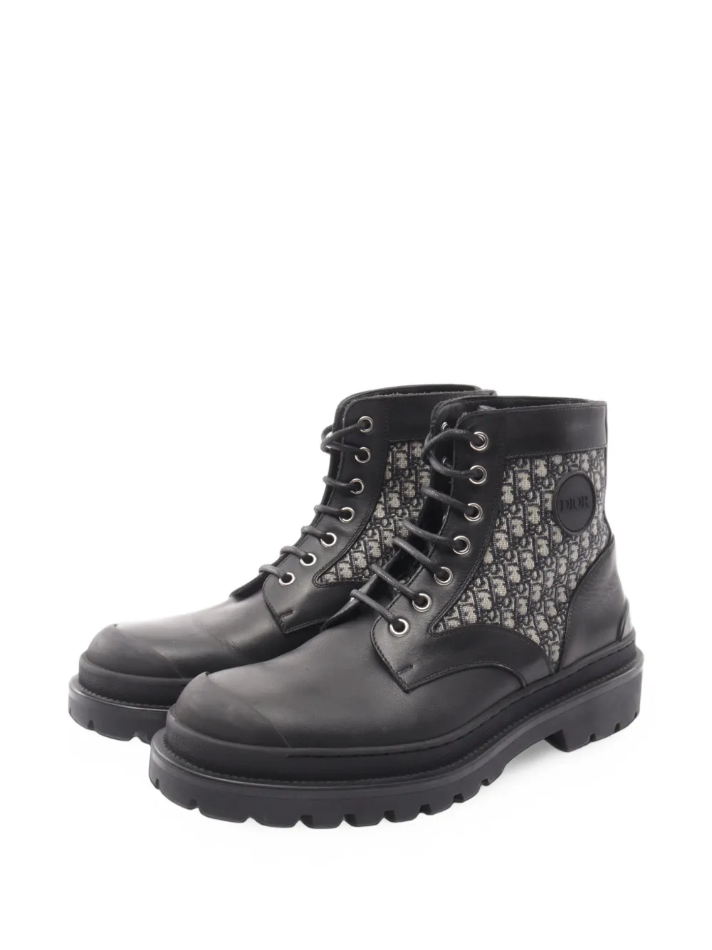 Christian Dior Pre-Owned 2010s Dior Explorer Oblique ankle boots - Noir Christian Dior Pre-Owned 2010s Dior Explorer Oblique ankle boots - Noir