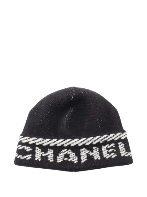 CHANEL Pre-Owned طاقية منسوجة بنقش شعار الماركة