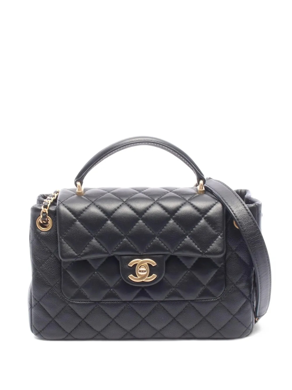 CHANEL Pre-Owned Matelassé top-handle shoulder bag - Schwarz
