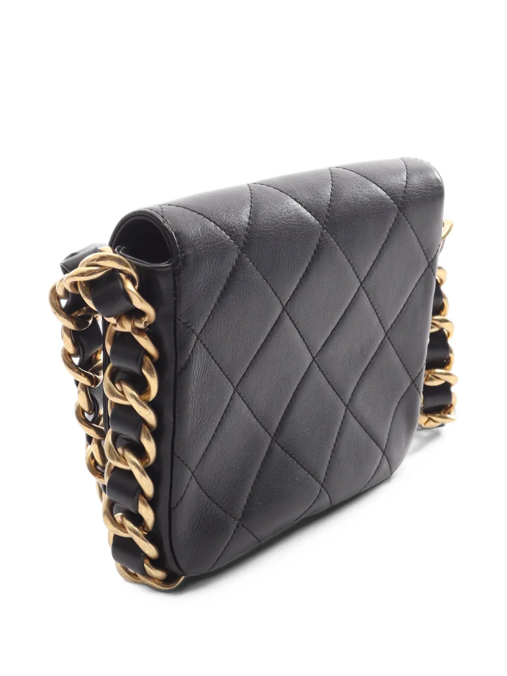 CHANEL Pre-Owned 2021 kleine Matelassé Flap schoudertas Zwart