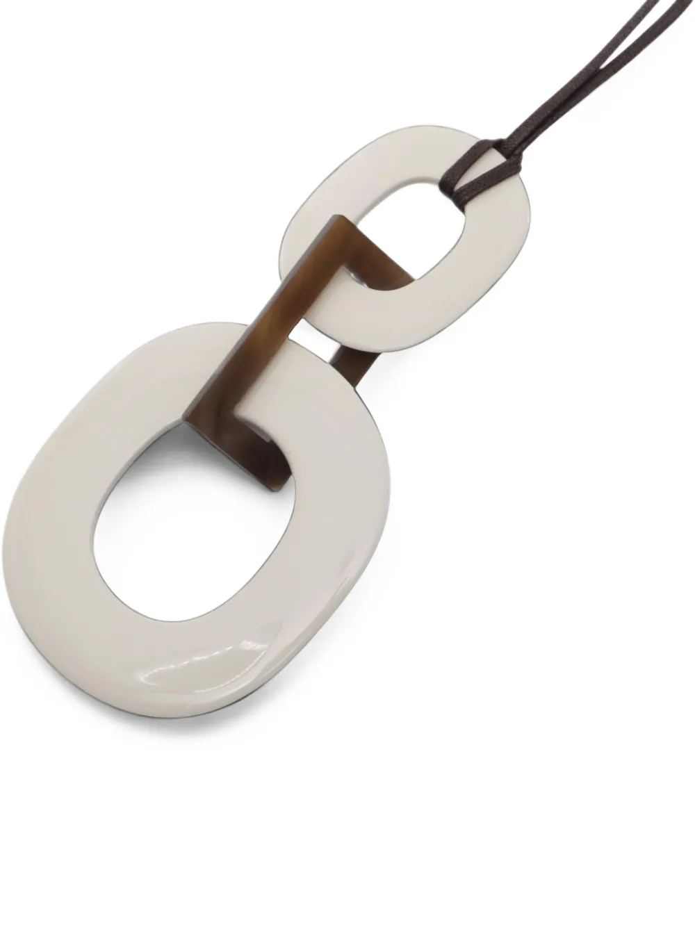 Hermès Pre-Owned 2010s Gala buffalo horn necklace - Weiß