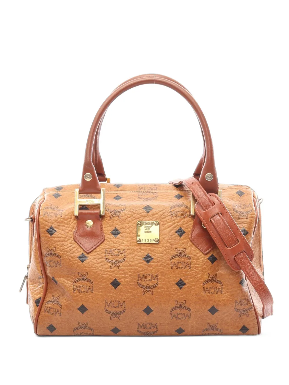 MCM Pre-Owned 2000s mini Visetos Boston bag - Braun