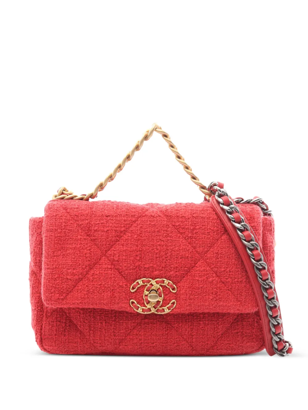 CHANEL Pre-Owned 19 Dizeneuf matelassé shoulder bag - Red