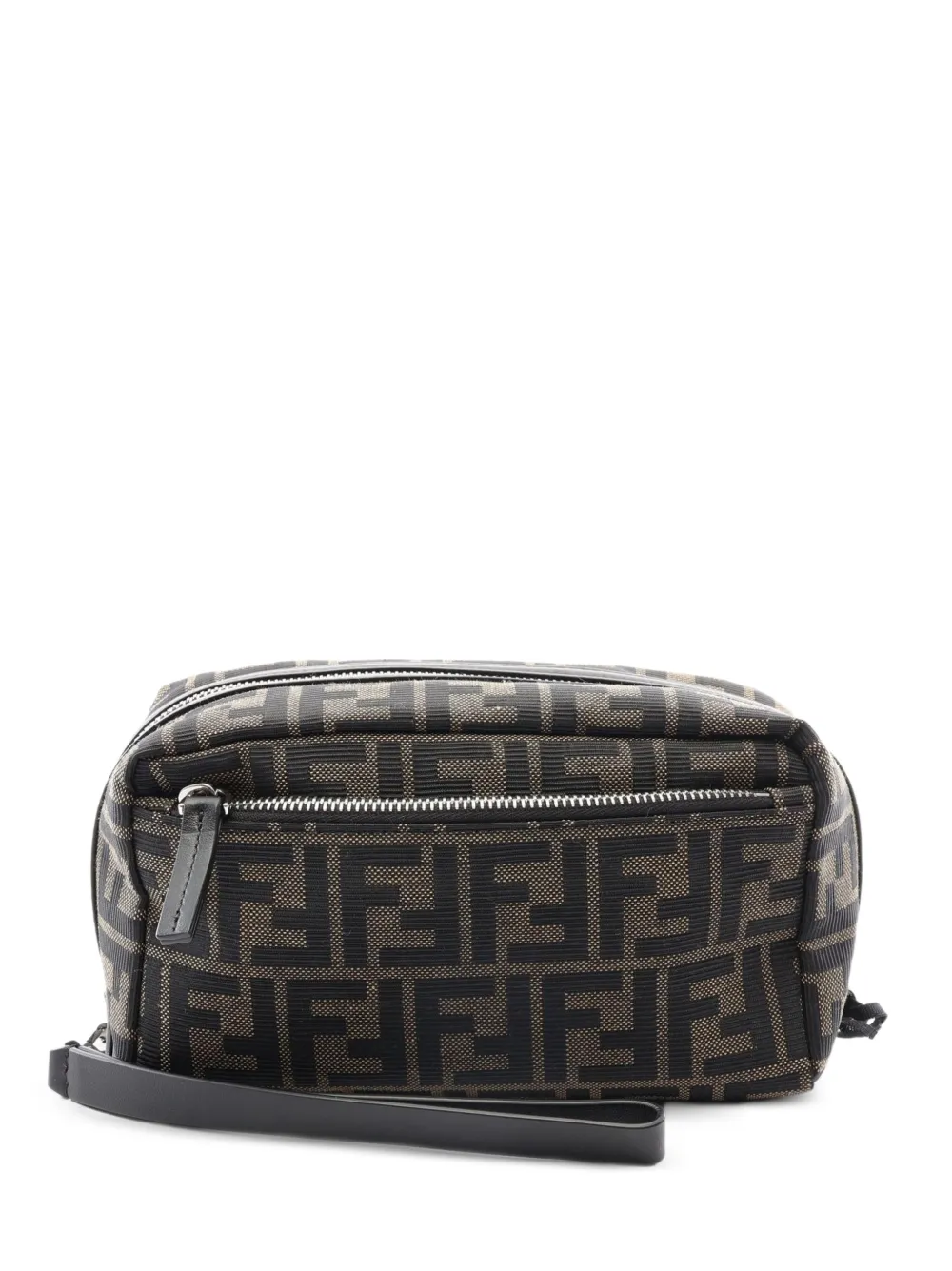 Fendi Pre-Owned 2020s Zucca-pattern clutch bag - Black
