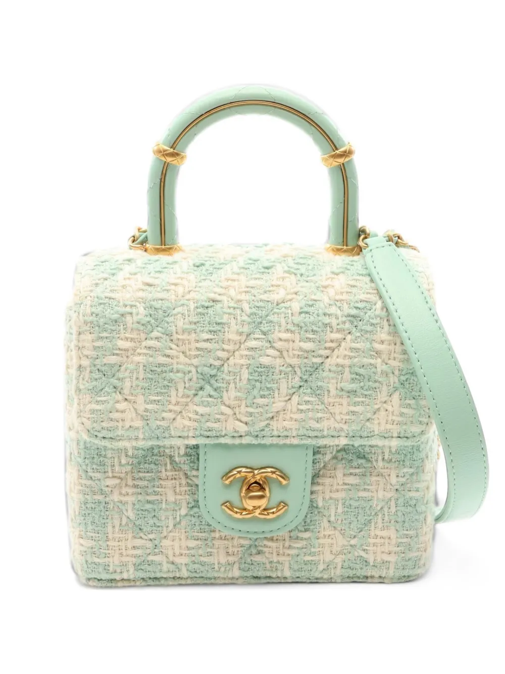 CHANEL Pre-Owned Matelassé top handle shoulder bag - Grün
