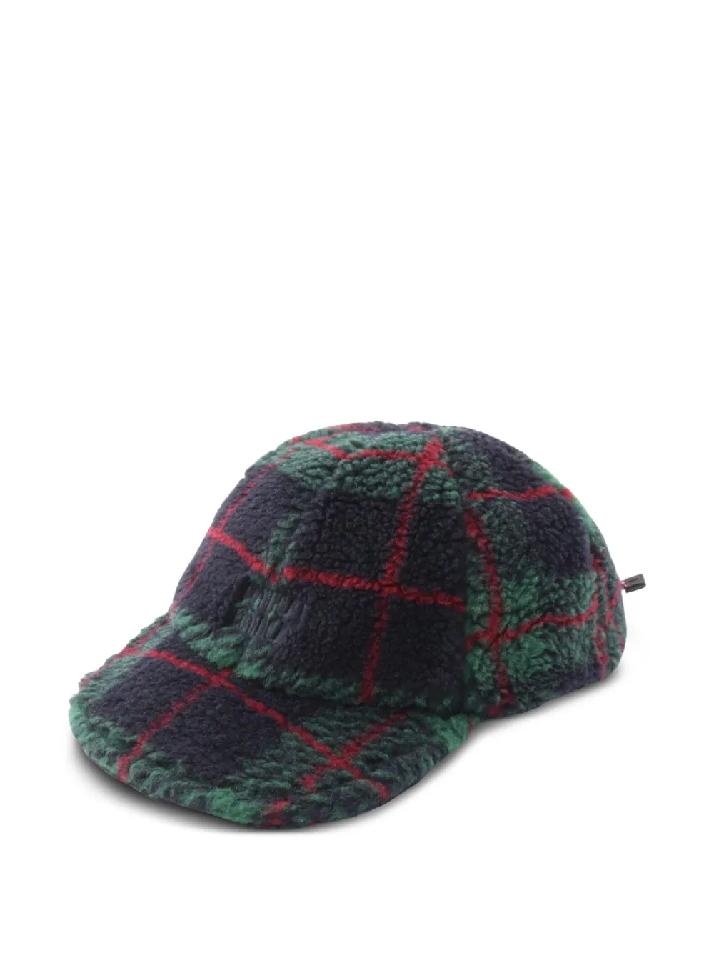 Miu Miu Pre-Owned 2010s plaid logo-embroidered cap - Blu