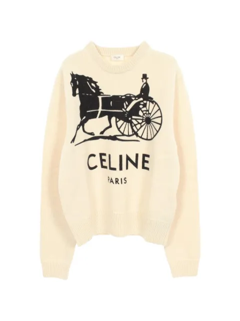 Celine Pre-Owned logo-motif crew-neck sweater