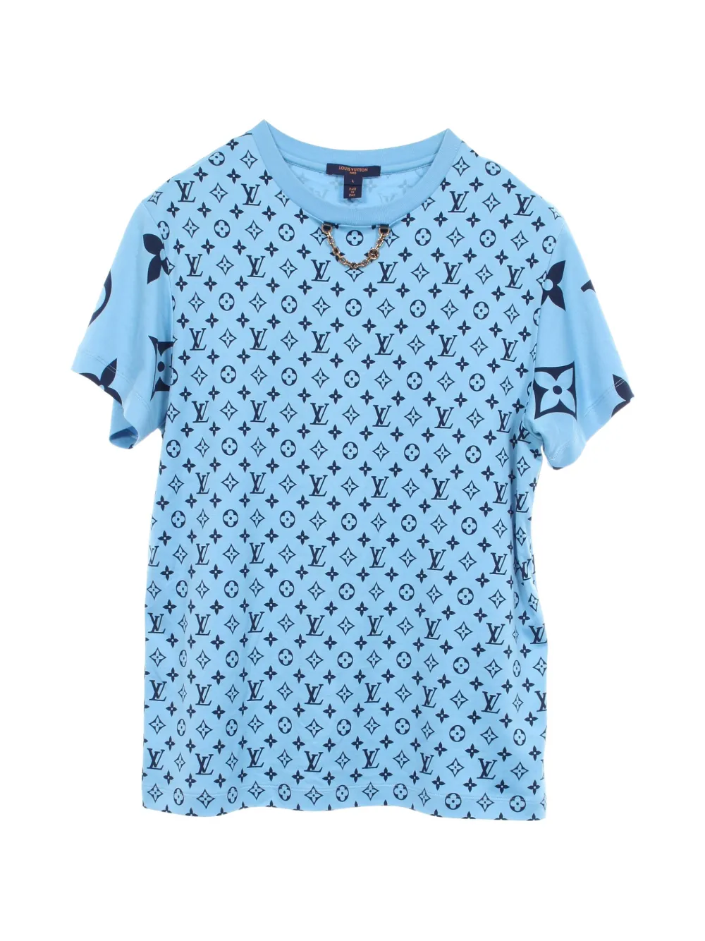 Louis Vuitton Pre-Owned 2010s Monogram chain T-shirt - Blu