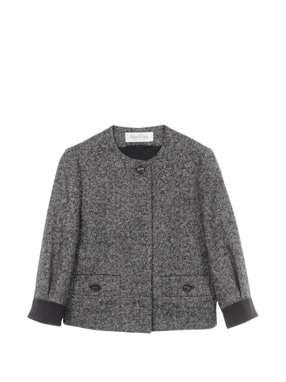 Max Mara 2010s herringbone jacket - Schwarz