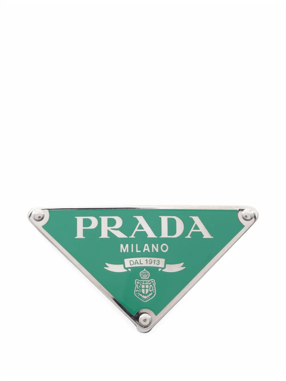 Prada Pre-Owned 2010s triangle logo belt buckle - Verde
