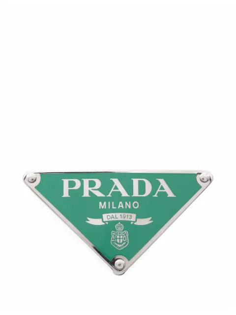 Prada Pre-Owned 2010s triangle logo belt buckle