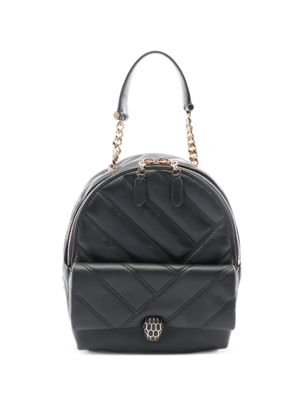 Bvlgari Pre-Owned 2010s Cabochon Serpenti leather backpack in Black
