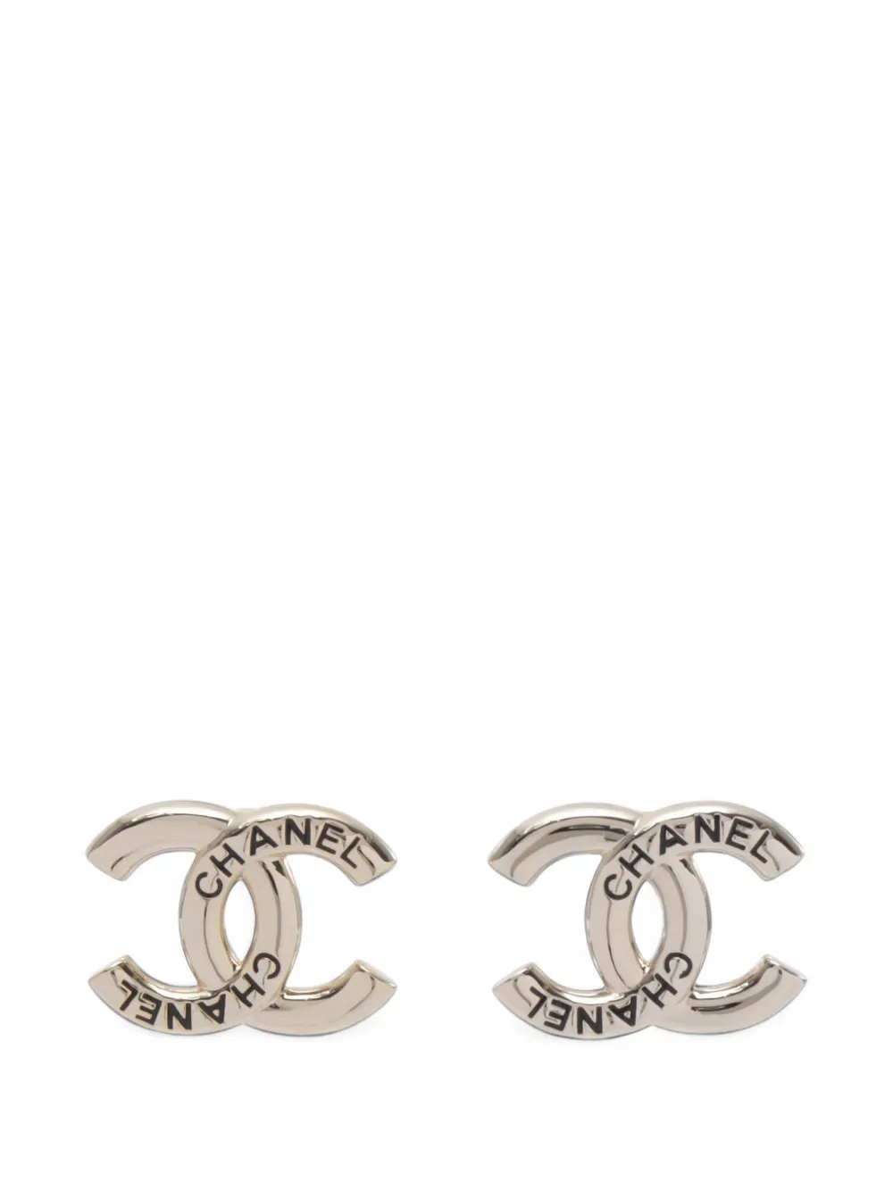 CHANEL Pre-Owned Interlocking CC logo earrings - Gold