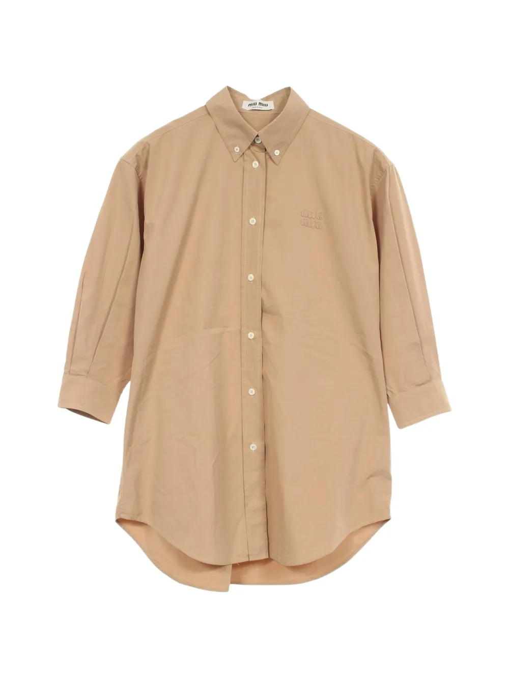 Miu Miu Pre-Owned 2010 embroidered logo shirt - Toni neutri