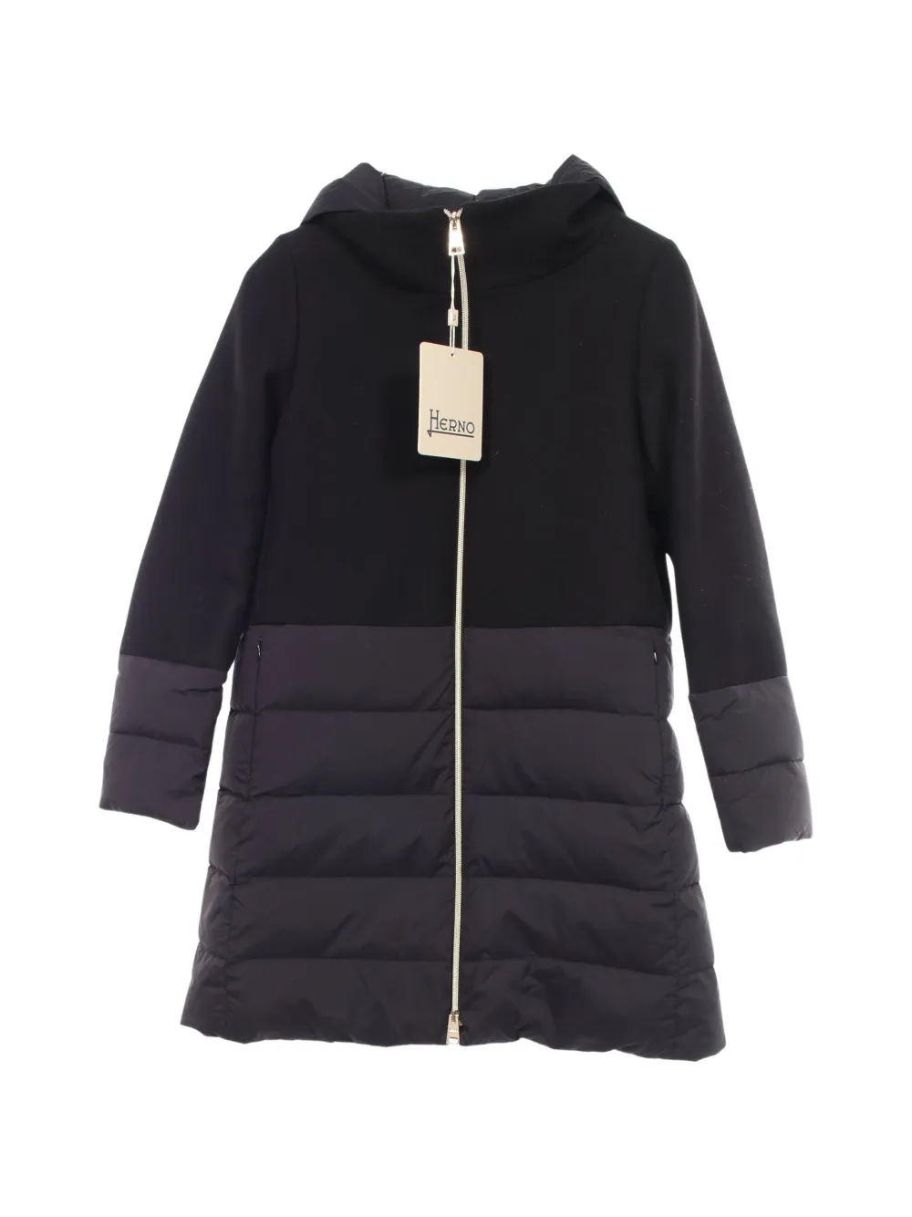 Herno 2020 hooded color-block coat - Schwarz