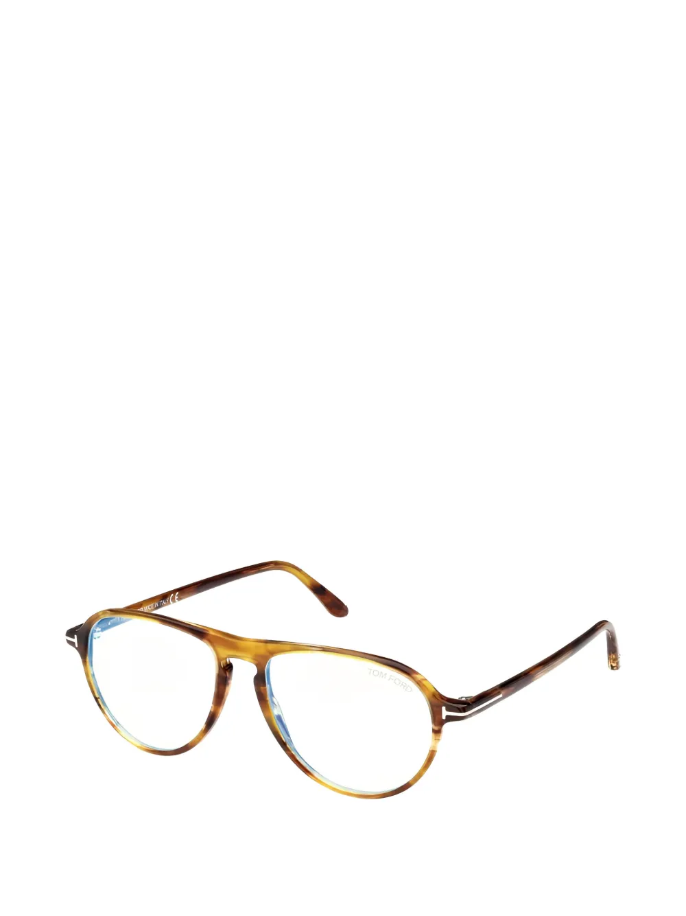 TOM FORD Eyewear tortoiseshell-effect pilot-frame glasses Bruin