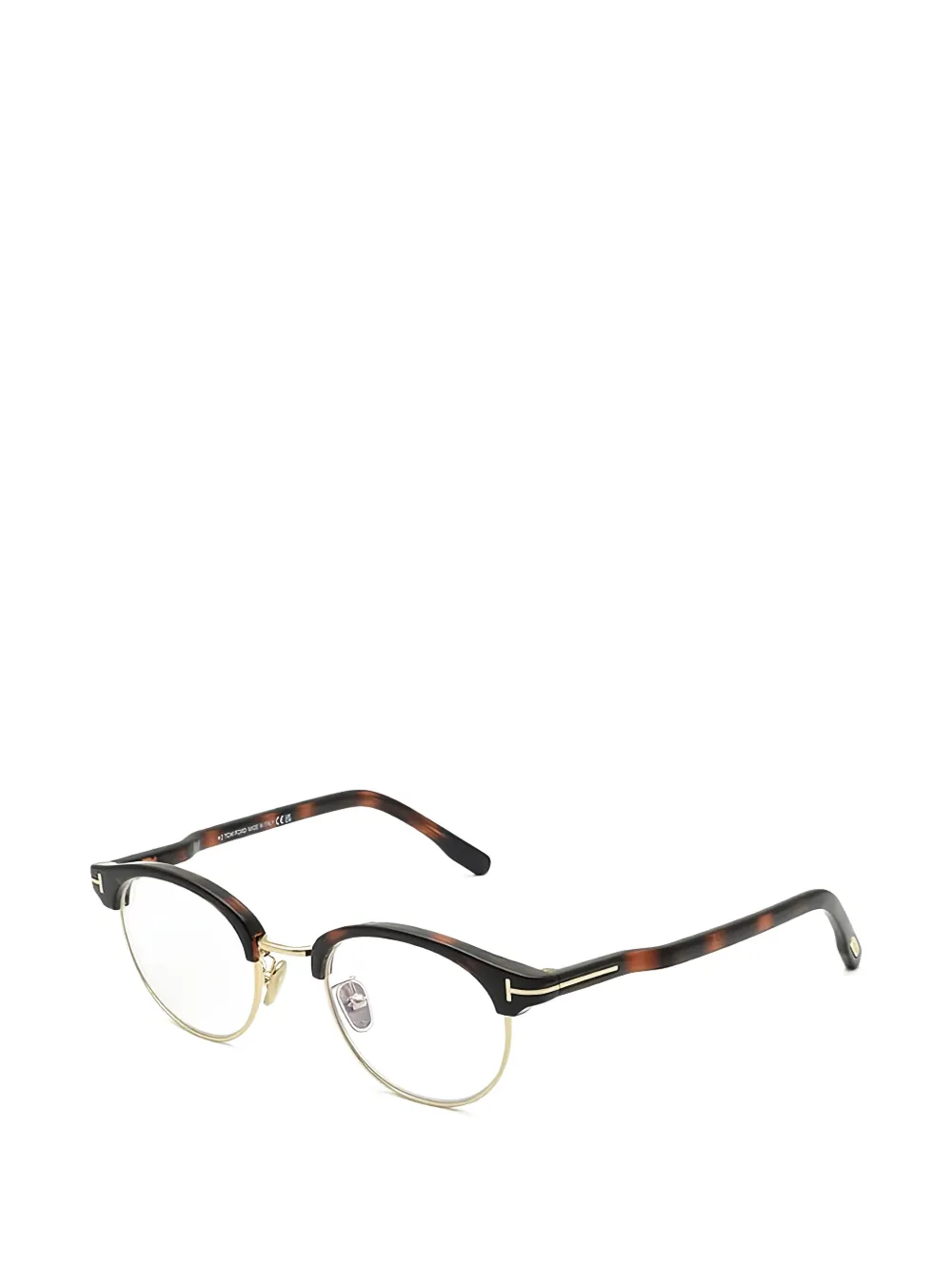 TOM FORD Eyewear round-frame tortoiseshell glasses Bruin