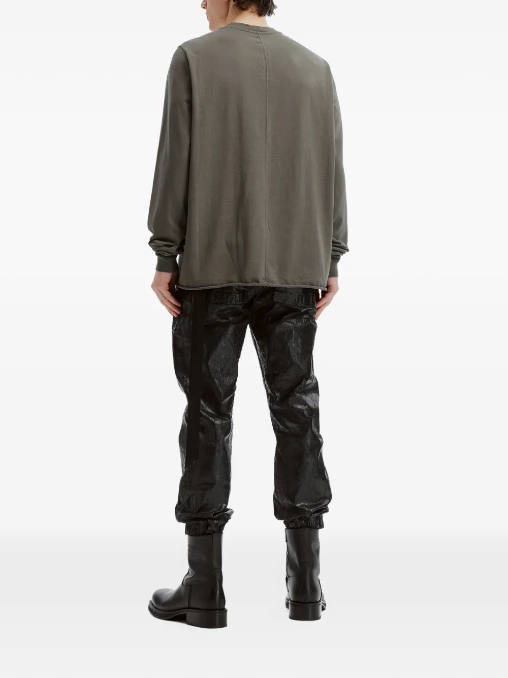 Rick Owens DRKSHDW raw-cut long-sleeve T-shirt Groen