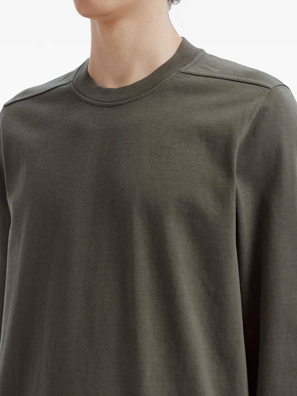 Rick Owens DRKSHDW raw-cut long-sleeve T-shirt Groen