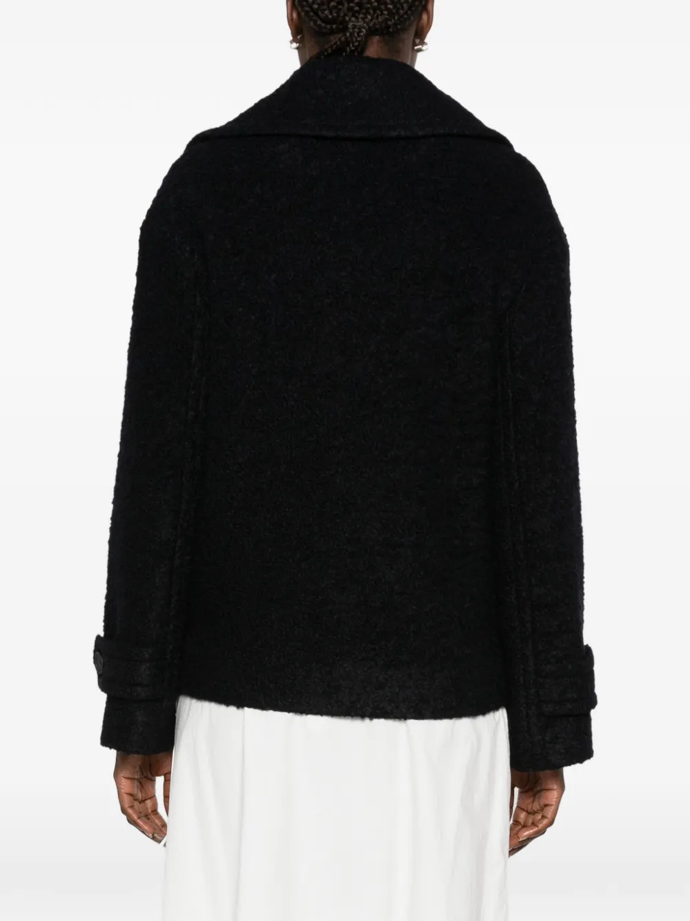 Tagliatore Sheila double-breasted bouclé jacket Blauw