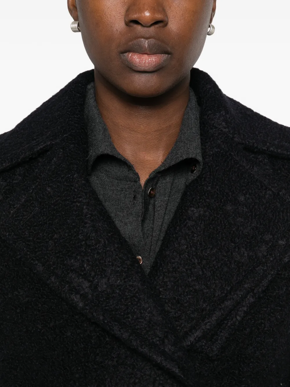 Tagliatore Sheila double-breasted bouclé jacket Blauw