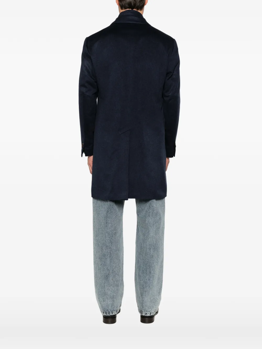 Corneliani single-breasted layered coat Blauw