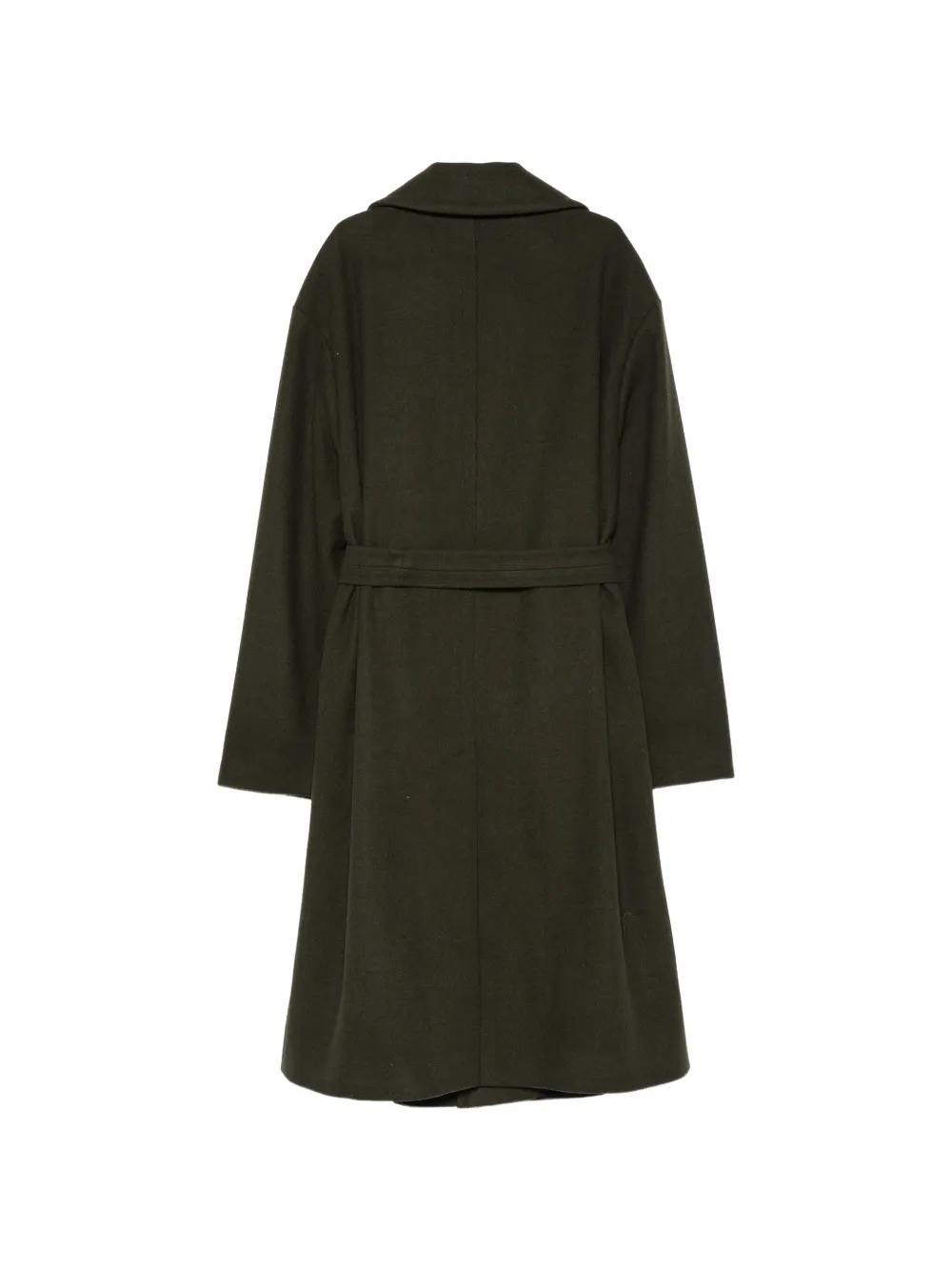 Hevo belted notch-lapel coat Groen