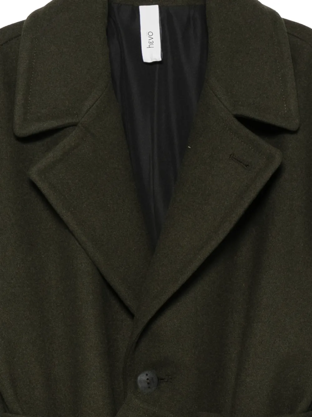 Hevo belted notch-lapel coat Groen