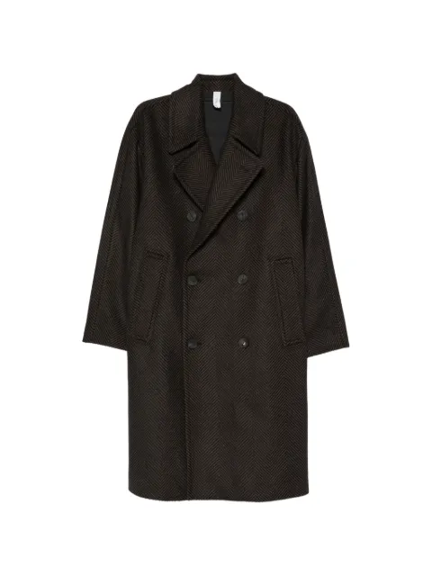 Hevo herringbone double-breasted coat