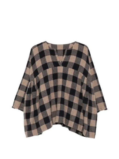 Daniela Gregis check-pattern V-neck top