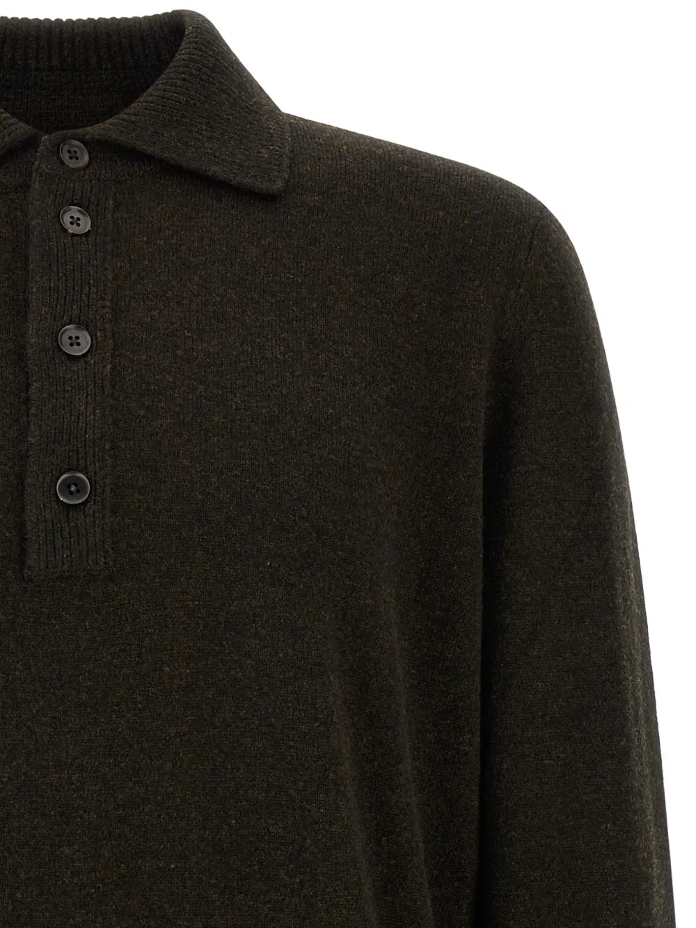 Zegna long-sleeved button-front polo shirt Bruin