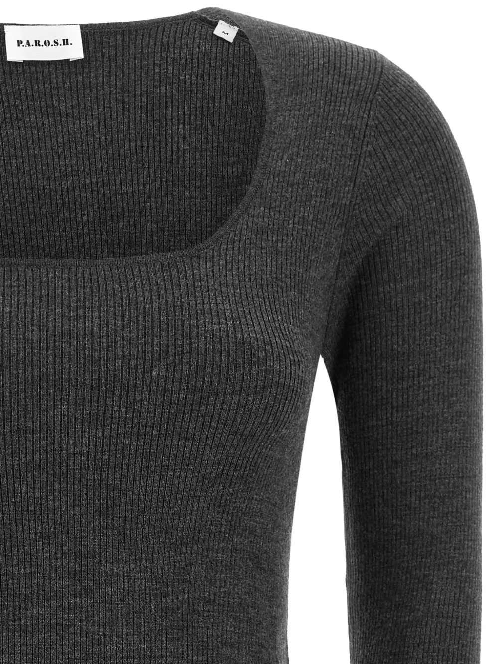 P.A.R.O.S.H. ribbed square-neck sweater Grijs