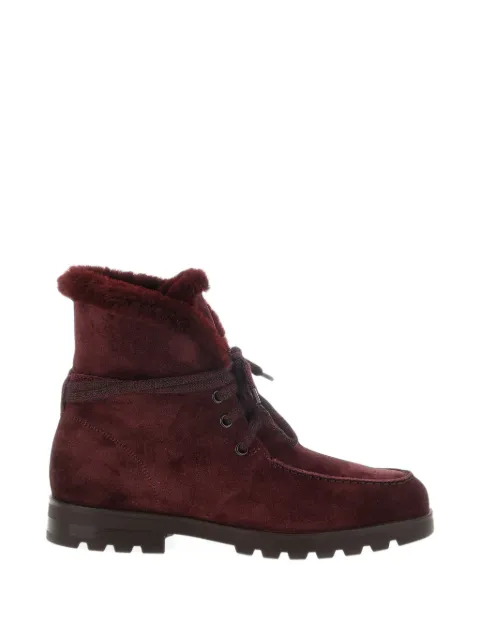 Santoni shearling-lined suede ankle boots