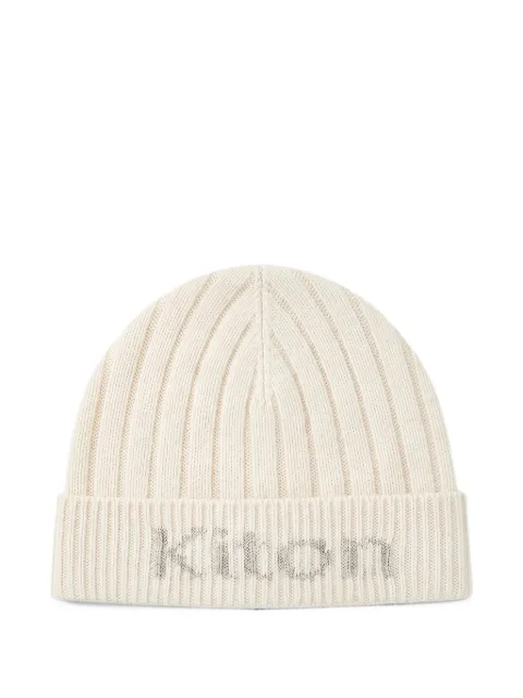Kiton logo-knit ribbed beanie hat